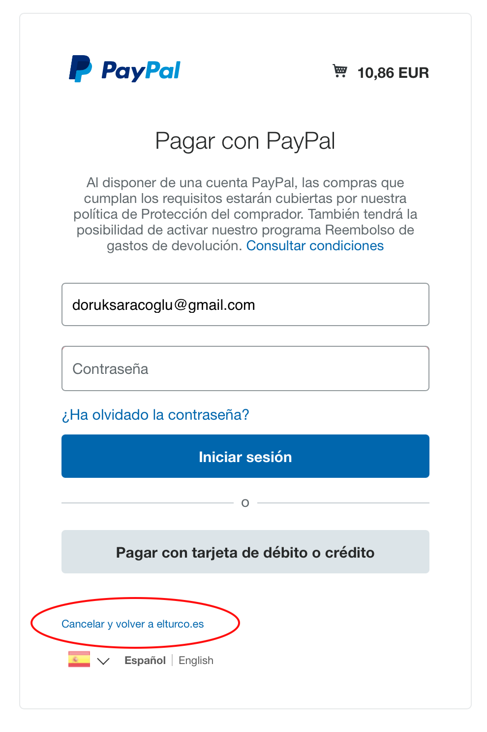 PayPal Cancelation